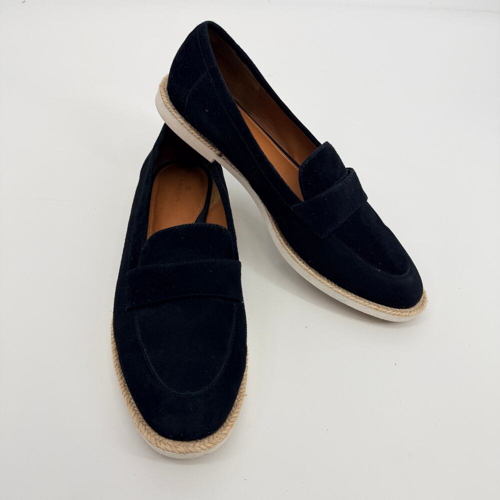 Caslon Tristian Suede Leather Espadrille Loafers Slip On Flats Black 11M Shoes